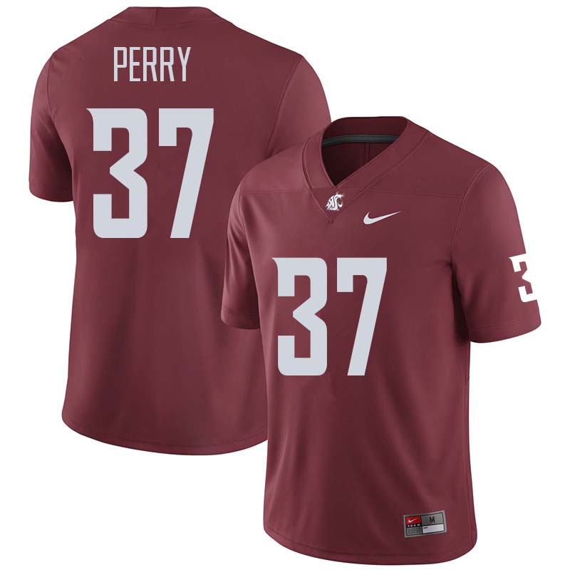 Men #37 Caleb Perry Washington State Cougars College Football Jerseys Sale-Crimson